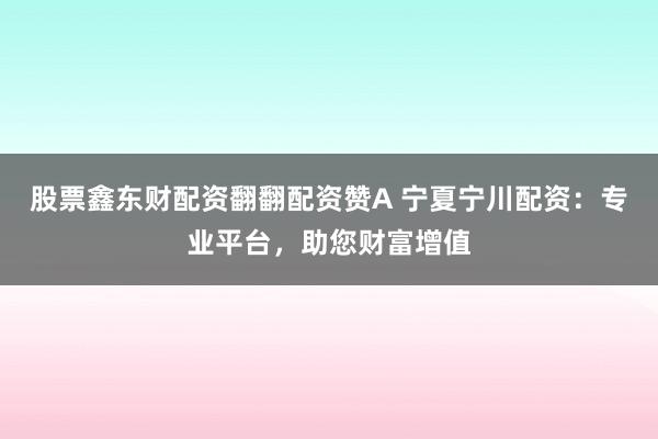 股票鑫东财配资翻翻配资赞A 宁夏宁川配资：专业平台，助您财富增值