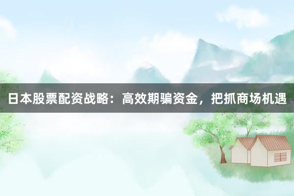 日本股票配资战略：高效期骗资金，把抓商场机遇
