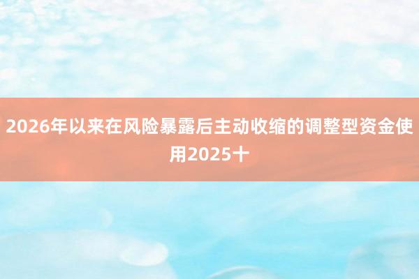 2026年以来在风险暴露后主动收缩的调整型资金使用2025十