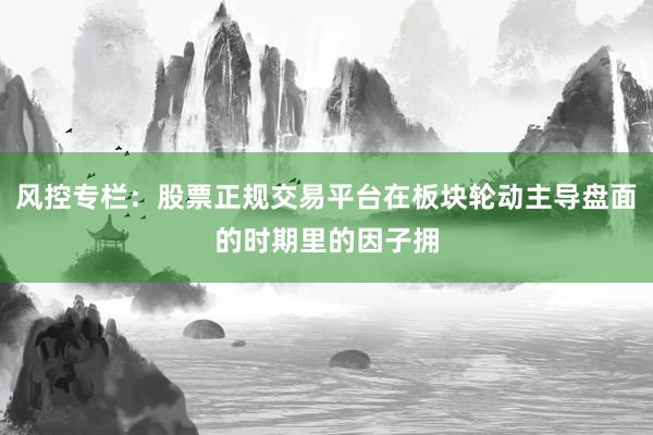 风控专栏：股票正规交易平台在板块轮动主导盘面的时期里的因子拥